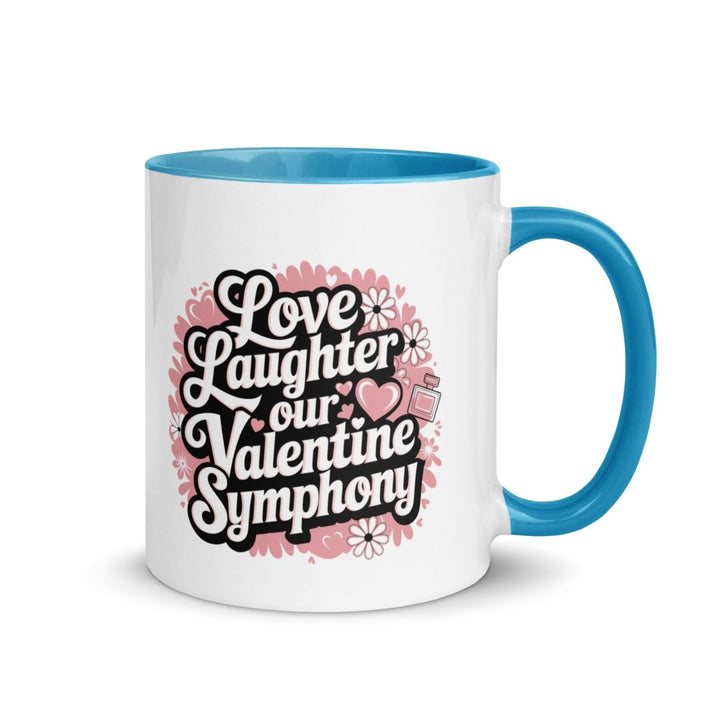 Love Laughter Colorful Print Mug - Blue - 11 oz - ArtyKoala