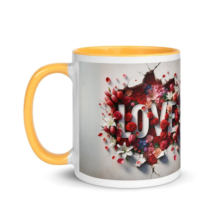 Love Mum Flover Colorful Print Mug - Golden Yellow - 11 oz - ArtyKoala