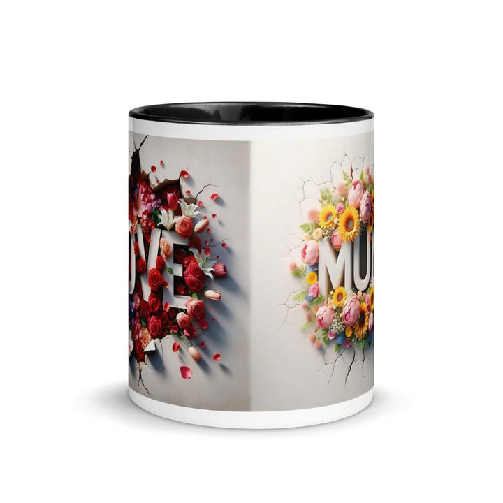 Love Mum Flover Colorful Print Mug - Black - 11 oz - ArtyKoala