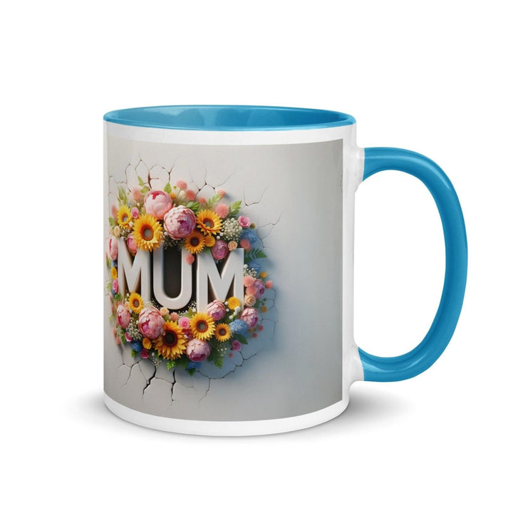 Love Mum Flover Colorful Print Mug - Blue - 11 oz - ArtyKoala