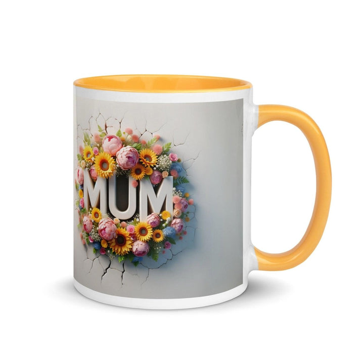 Love Mum Flover Colorful Print Mug - Golden Yellow - 11 oz - ArtyKoala
