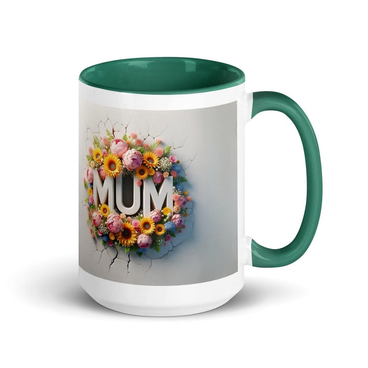 Love Mum Flover Colorful Print Mug - Dark green - 15 oz - ArtyKoala