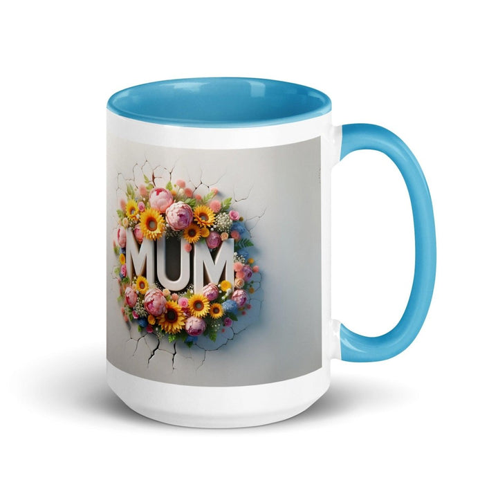 Love Mum Flover Colorful Print Mug - Blue - 15 oz - ArtyKoala