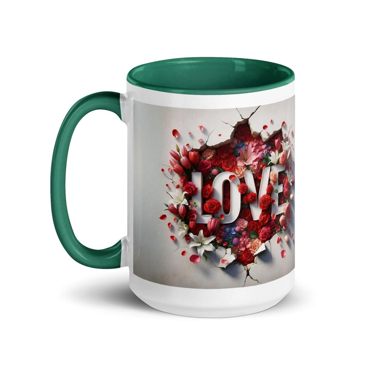 Love Mum Flover Colorful Print Mug - Dark green - 15 oz - ArtyKoala