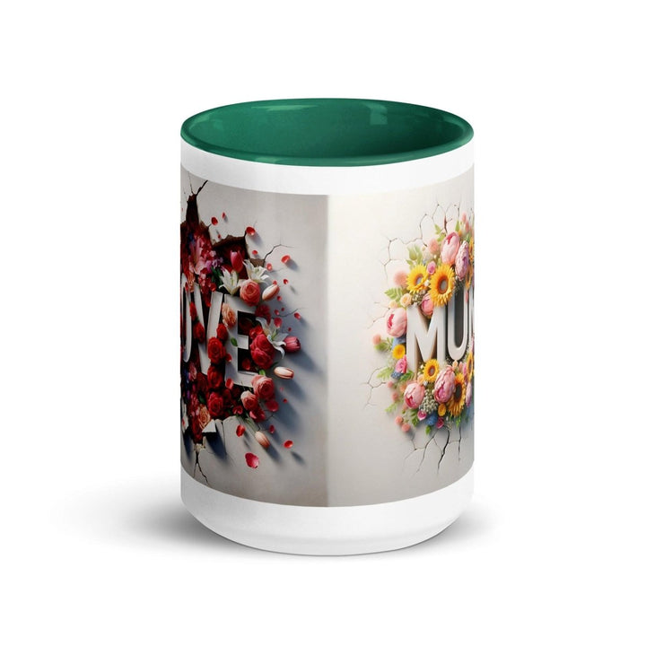 Love Mum Flover Colorful Print Mug - Dark green - 15 oz - ArtyKoala