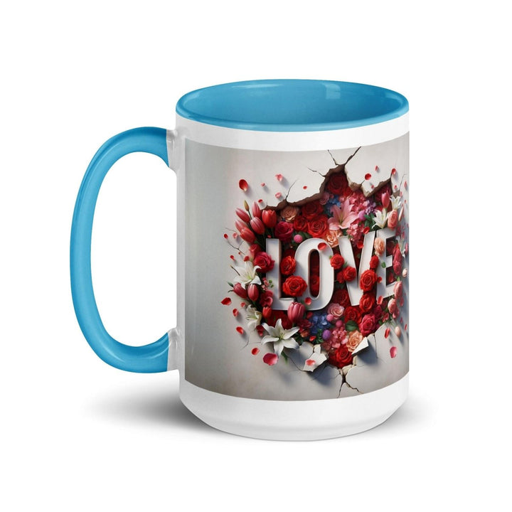 Love Mum Flover Colorful Print Mug - Blue - 15 oz - ArtyKoala