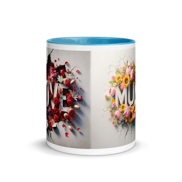 Love Mum Flover Colorful Print Mug - Blue - 11 oz - ArtyKoala