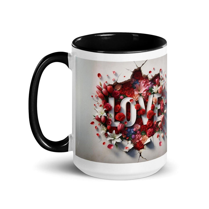 Love Mum Flover Colorful Print Mug - Black - 15 oz - ArtyKoala