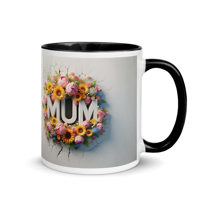 Love Mum Flover Colorful Print Mug - Black - 11 oz - ArtyKoala