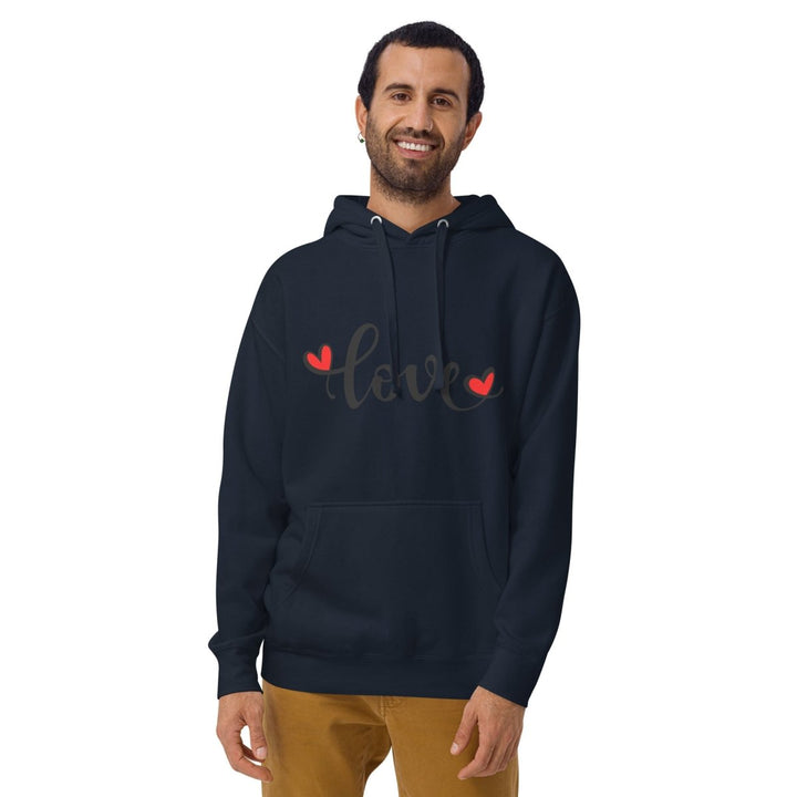 Love Valentine's Day Graphic Hoodie - Navy Blazer - S - ArtyKoala