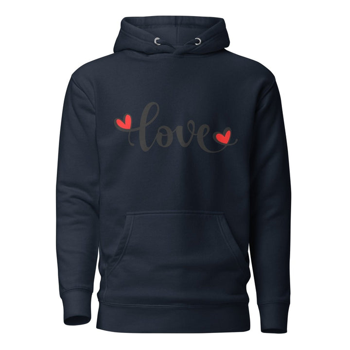 Love Valentine's Day Graphic Hoodie - Navy Blazer - S - ArtyKoala