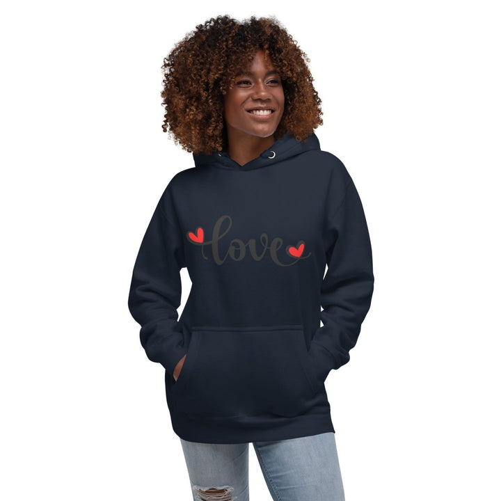 Love Valentine's Day Graphic Hoodie - Navy Blazer - S - ArtyKoala