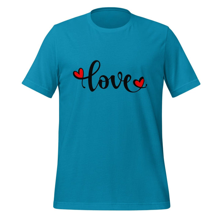 Love Valentine's Day Graphic Tee - Aqua - S - ArtyKoala