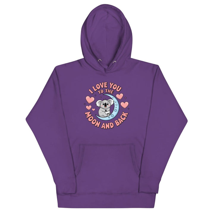 Love You Koala Graphic Hoodie - Purple - S - ArtyKoala