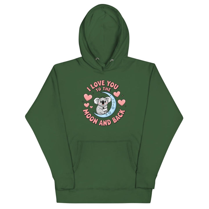 Love You Koala Graphic Hoodie - Forest Green - S - ArtyKoala