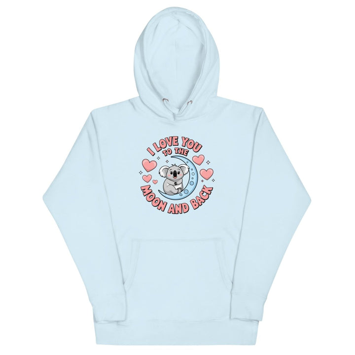 Love You Koala Graphic Hoodie - Sky Blue - S - ArtyKoala