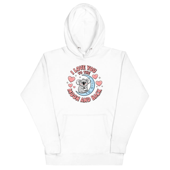 Love You Koala Graphic Hoodie - White - S - ArtyKoala