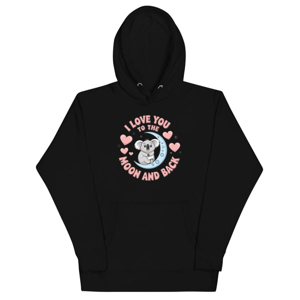 Love You Koala Graphic Hoodie - Black - S - ArtyKoala