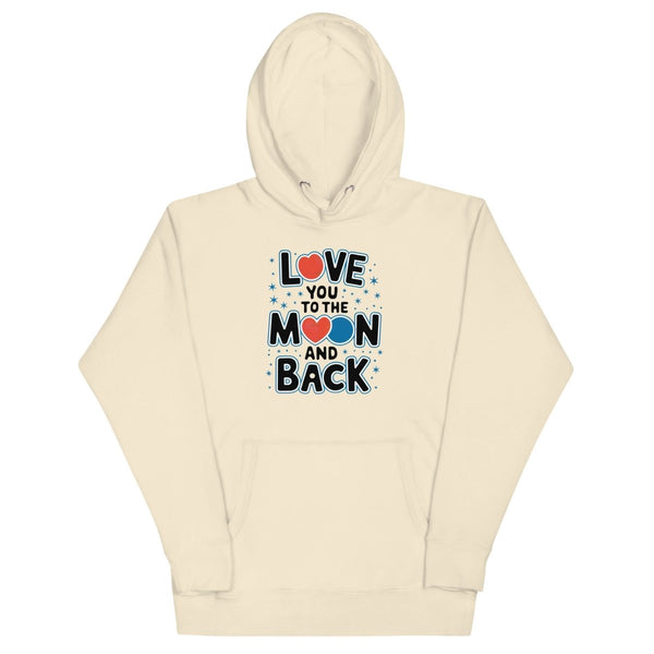 Love You Moon Graphic Hoodie - Bone - S - ArtyKoala
