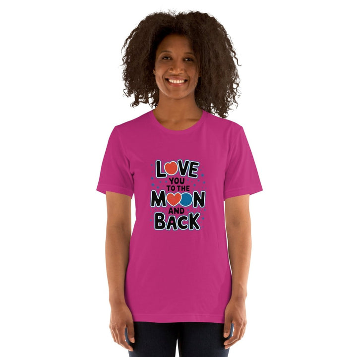 Love You Moon Graphic Tee - Pink - S - ArtyKoala