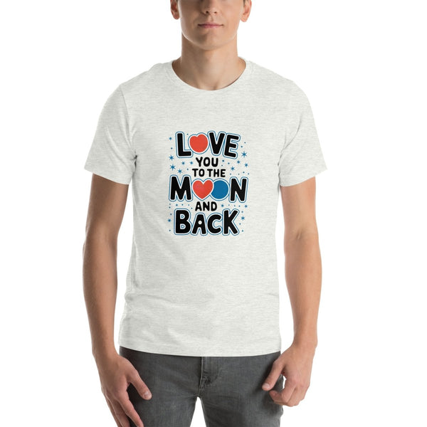 Love You Moon Graphic Tee - Ash - S - ArtyKoala