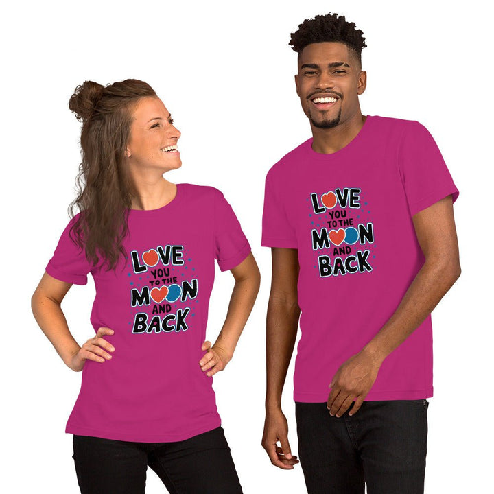 Love You Moon Graphic Tee - Pink - S - ArtyKoala