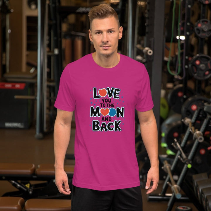 Love You Moon Graphic Tee - Pink - S - ArtyKoala
