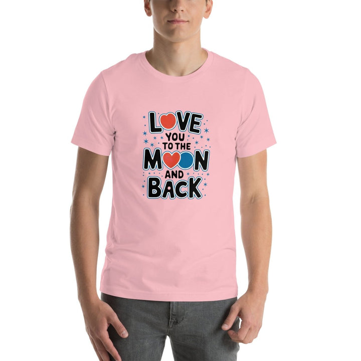 Love You Moon Graphic Tee - Pink - S - ArtyKoala