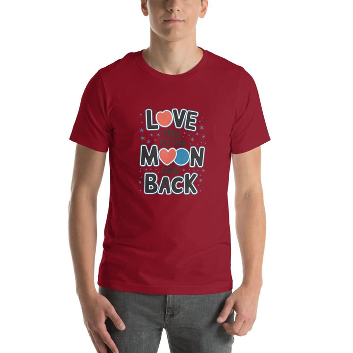Love You Moon Graphic Tee - Cardinal - XS - ArtyKoala