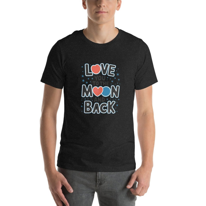 Love You Moon Graphic Tee - Black Heather - XS - ArtyKoala
