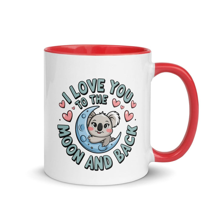 Love You to Moon Koala Colorful Print Mug - Red - 11 oz - ArtyKoala