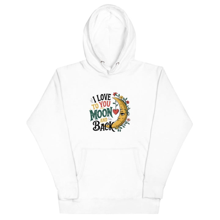 Loves Moon Graphic Hoodie - White - S - ArtyKoala