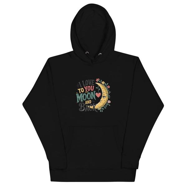 Loves Moon Graphic Hoodie - Black - S - ArtyKoala
