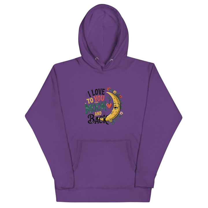 Loves Moon Graphic Hoodie - Purple - S - ArtyKoala