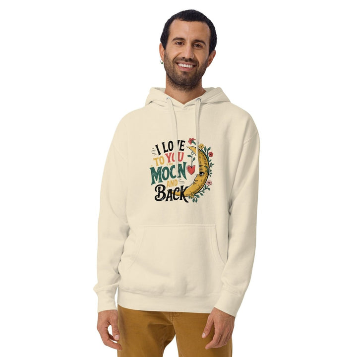 Loves Moon Graphic Hoodie - White - S - ArtyKoala