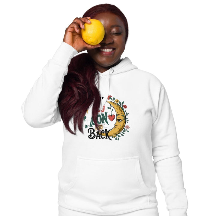Loves Moon Graphic Hoodie - White - S - ArtyKoala