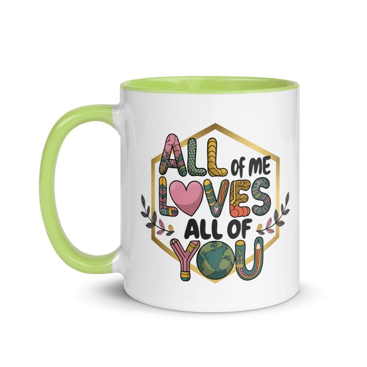 Loves My Valentine Colorful Print Mug - Dark green - 11 oz - ArtyKoala