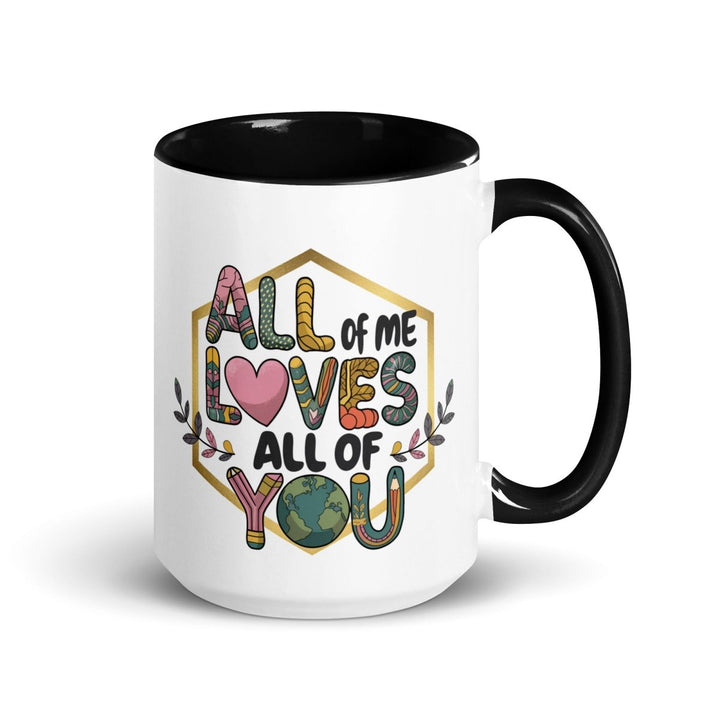 Loves My Valentine Colorful Print Mug - Black - 15 oz - ArtyKoala