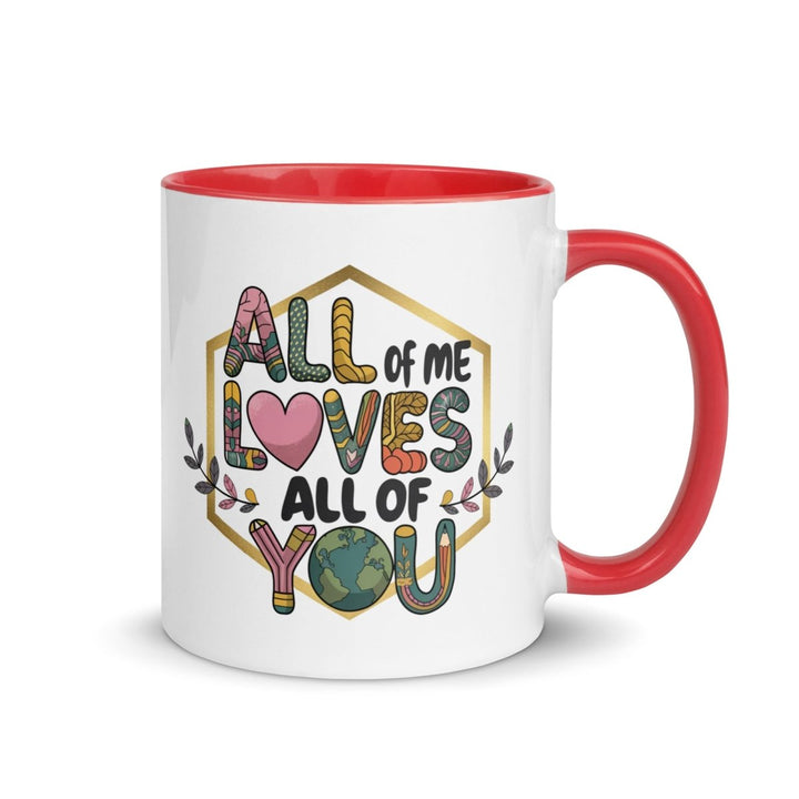 Loves My Valentine Colorful Print Mug - Red - 11 oz - ArtyKoala
