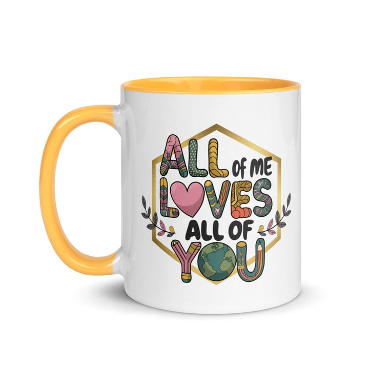 Loves My Valentine Colorful Print Mug - Orange - 11 oz - ArtyKoala