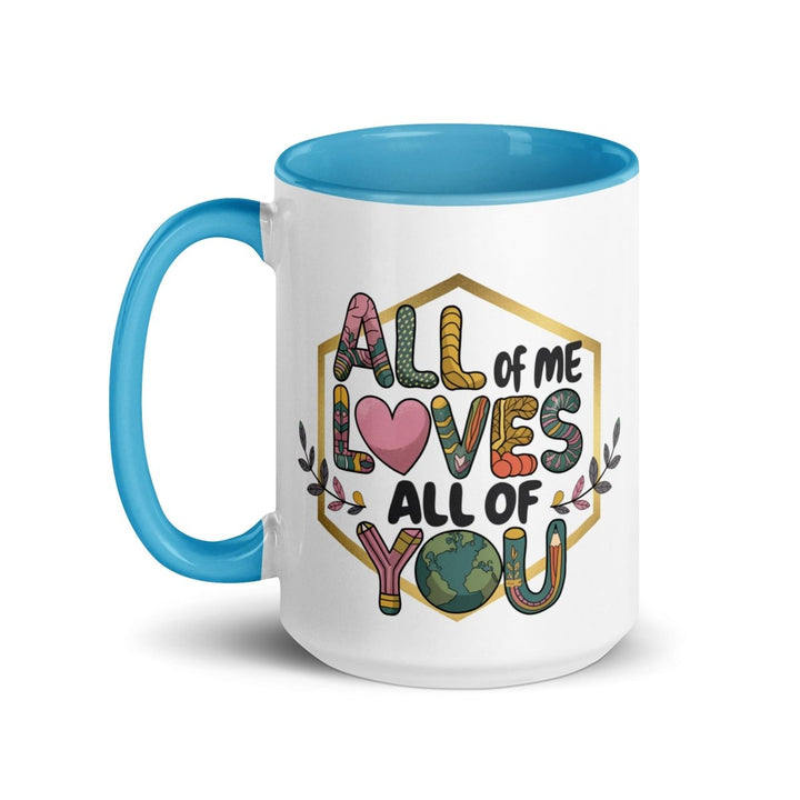 Loves My Valentine Colorful Print Mug - Black - 15 oz - ArtyKoala