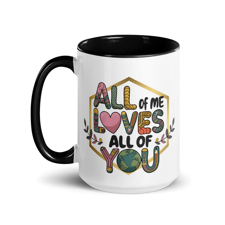 Loves My Valentine Colorful Print Mug - Dark Blue - 11 oz - ArtyKoala