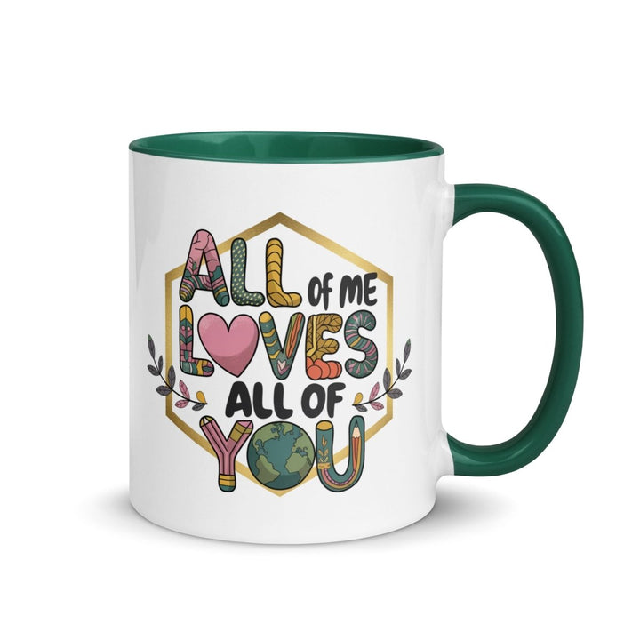 Loves My Valentine Colorful Print Mug - Dark green - 11 oz - ArtyKoala