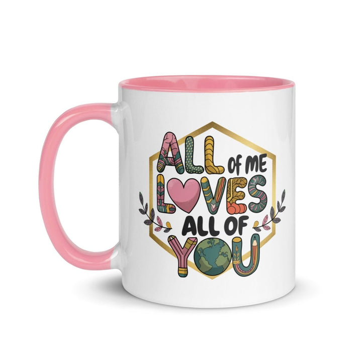 Loves My Valentine Colorful Print Mug - Black - 11 oz - ArtyKoala