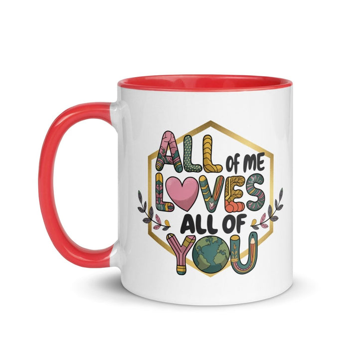 Loves My Valentine Colorful Print Mug - Yellow - 11 oz - ArtyKoala