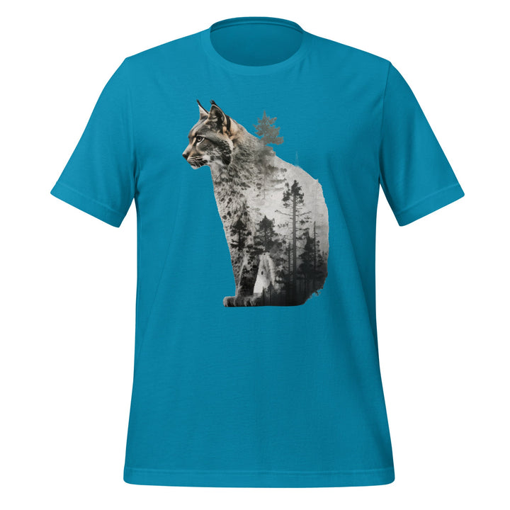 Lynx and Nature Premium Unisex T-shirt - Aqua / S - ArtyKoala