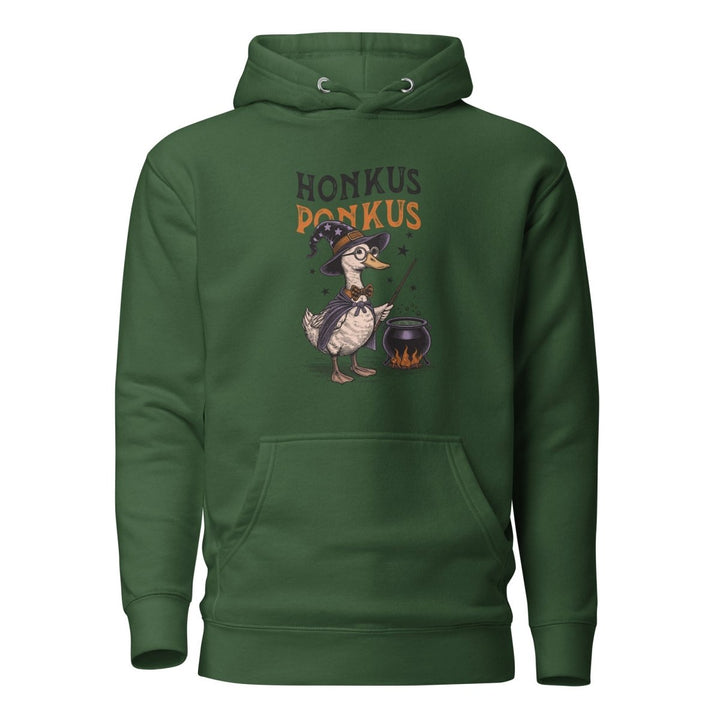 Magician Duck Halloween Graphic Hoodie - Forest Green - S - ArtyKoala