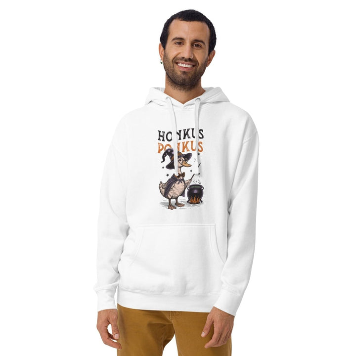 Magician Duck Halloween Graphic Hoodie - White - S - ArtyKoala