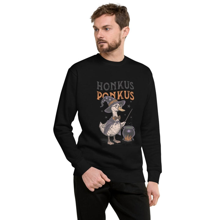 Magician Duck Halloween Graphic Sweatshirt - Black - S - ArtyKoala