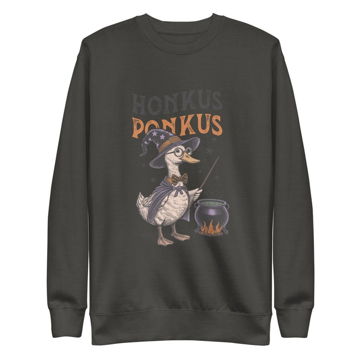 Magician Duck Halloween Graphic Sweatshirt - Vintage Black - S - ArtyKoala